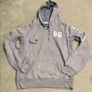 Victoria's Secret White and Tan Hoodie with Long Sleeves